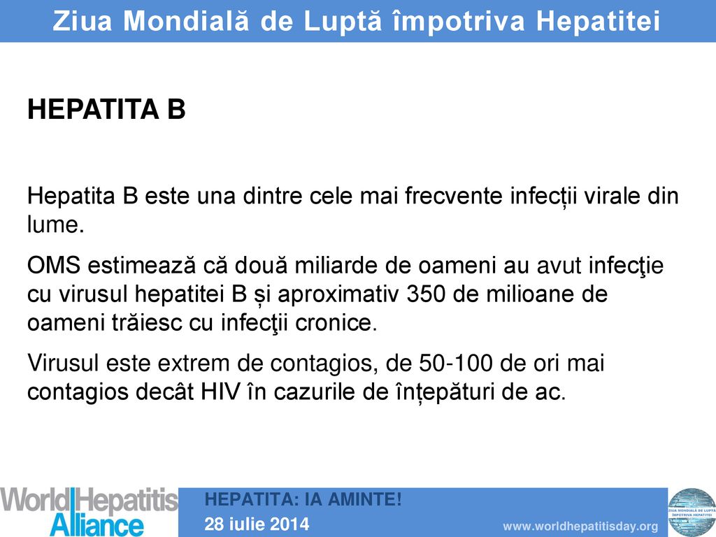 Ziua Mondială de Luptă împotriva Hepatitei ppt download